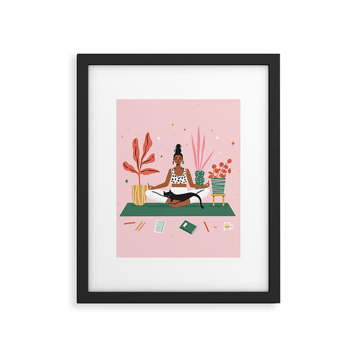 Cats and Yoga Framed Art Print Gallery Image 1