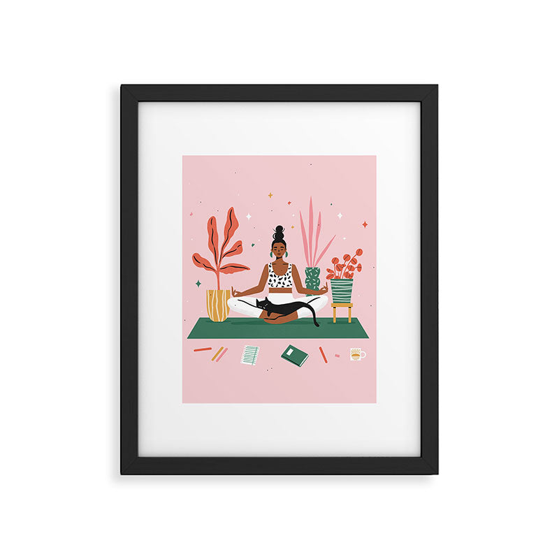 Cats and Yoga Framed Art Print Gallery Image 6