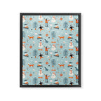 Christmas Scene Blue Framed Canvas Print Gallery Image 8