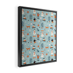 Christmas Scene Blue Framed Canvas Print Gallery Image 2