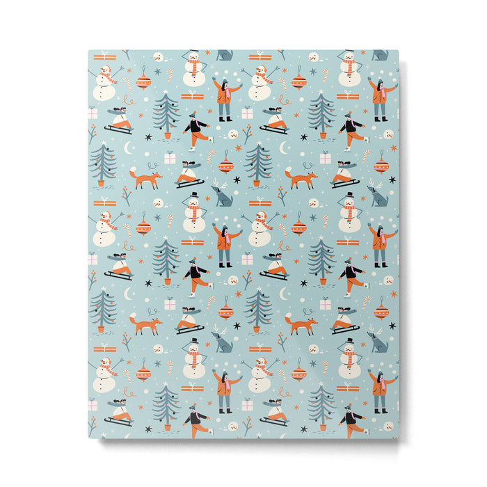 Christmas Scene Blue Metal Print Gallery Image 1