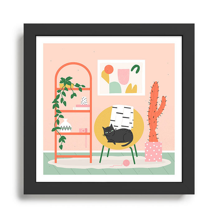 Cozy Cat Framed Art Print Gallery Image 1
