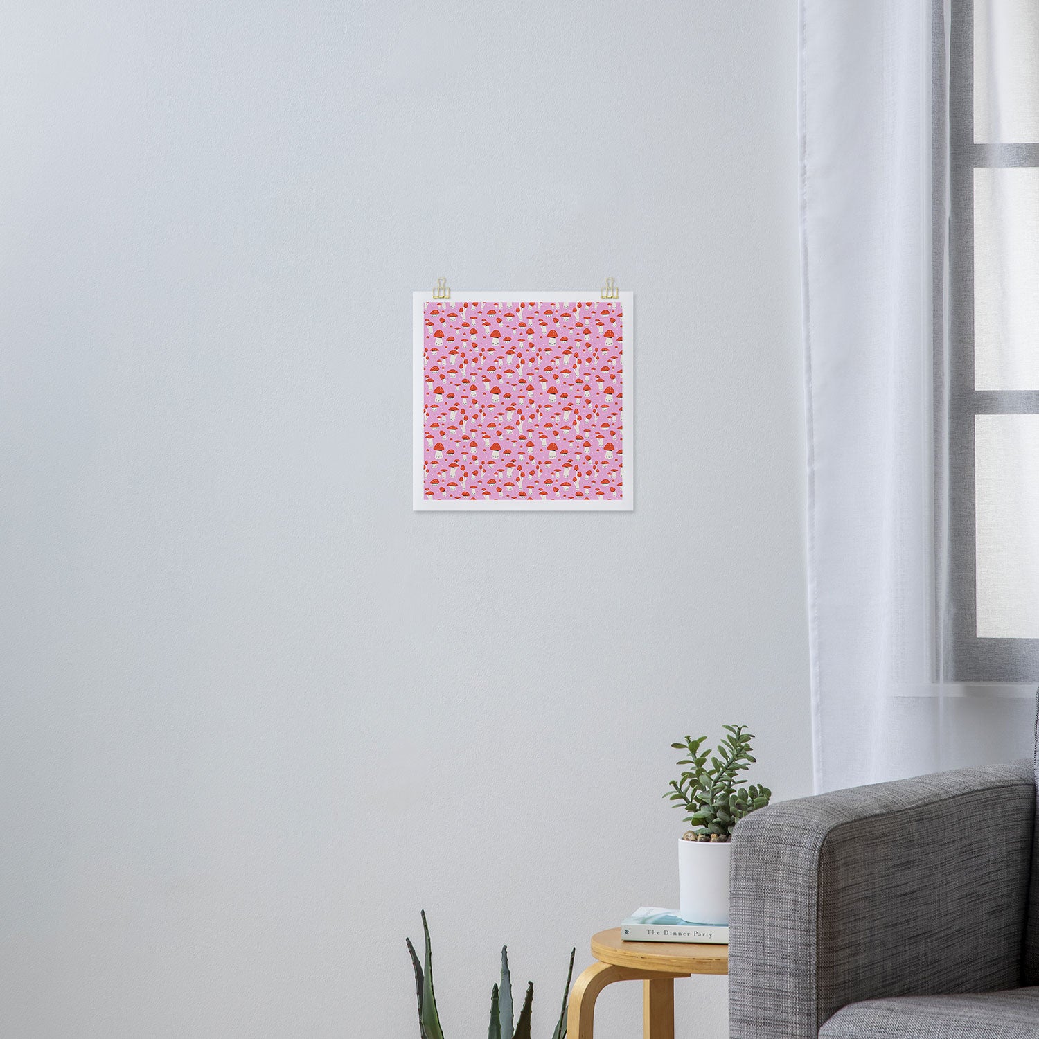 Cute Mushroom Pattern Art Print Gallery Image 3