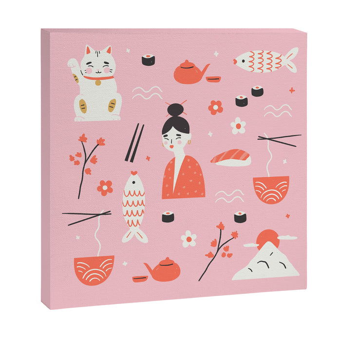 Dreaming of Japan Pattern Canvas Print Gallery Image 1