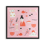 Dreaming of Japan Pattern Framed Canvas Print Gallery Image 3