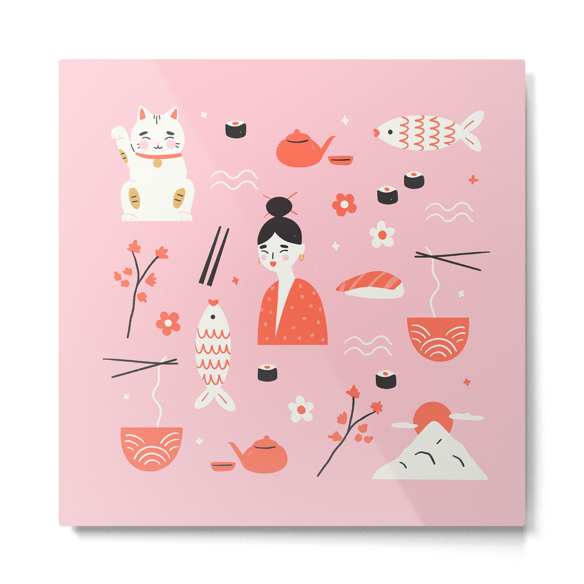 Dreaming of Japan Pattern Metal Print Gallery Image 2