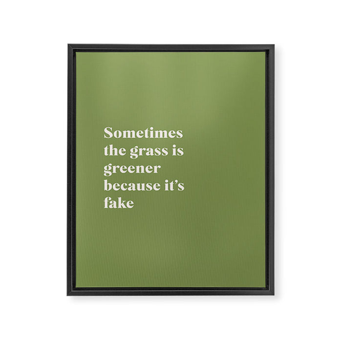 Grass is Greener Framed Canvas Print Gallery Image 1
