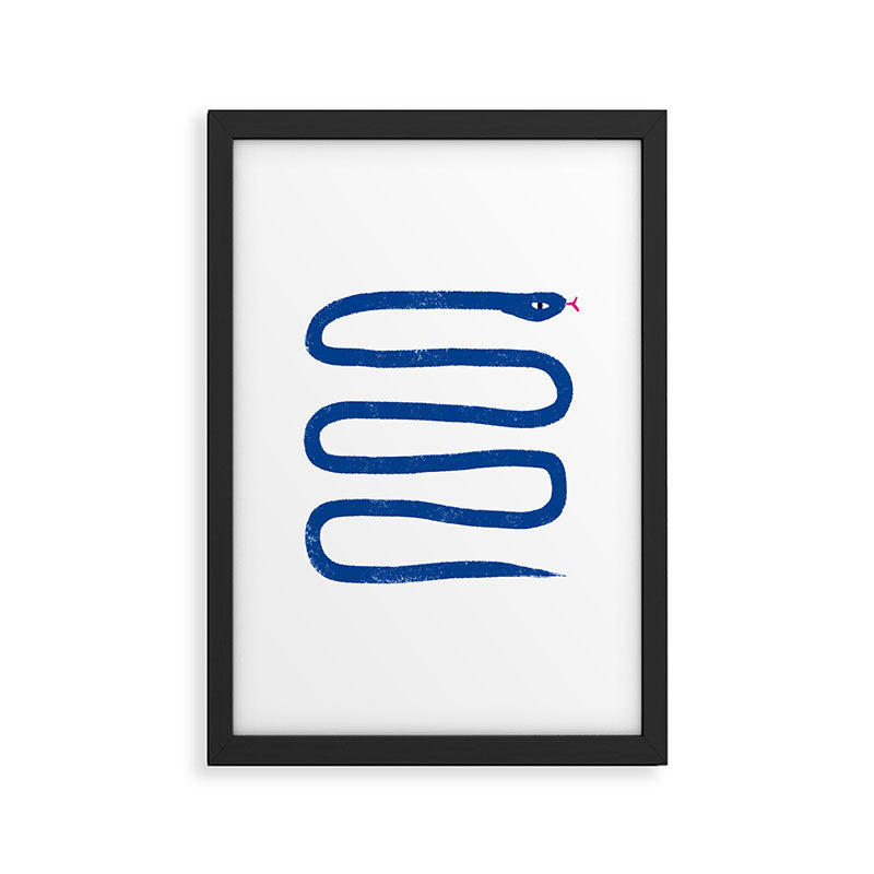 Jungle Snake Cobalt Blue Framed Art Print Gallery Image 3