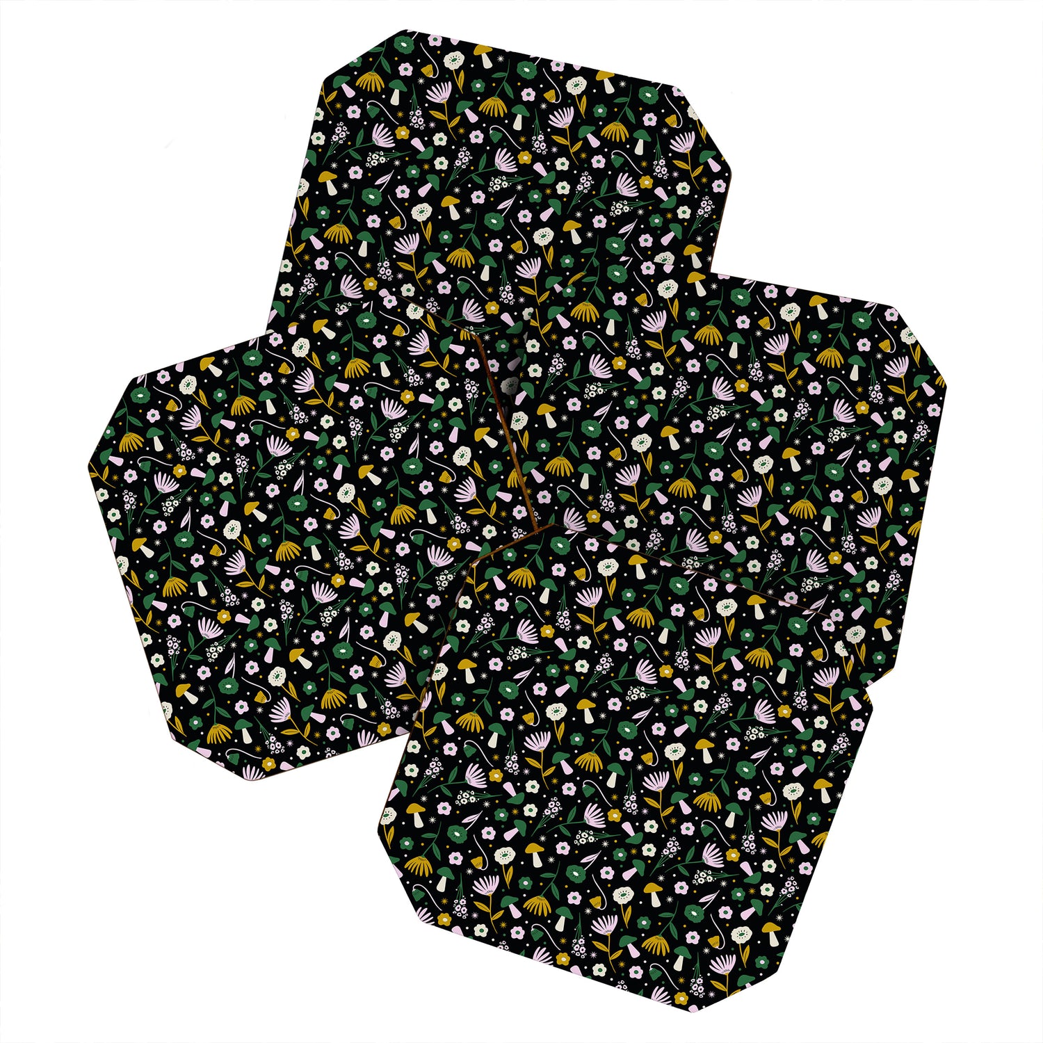 Magic Mushroom Forest Pattern Coaster Gallery Image 1