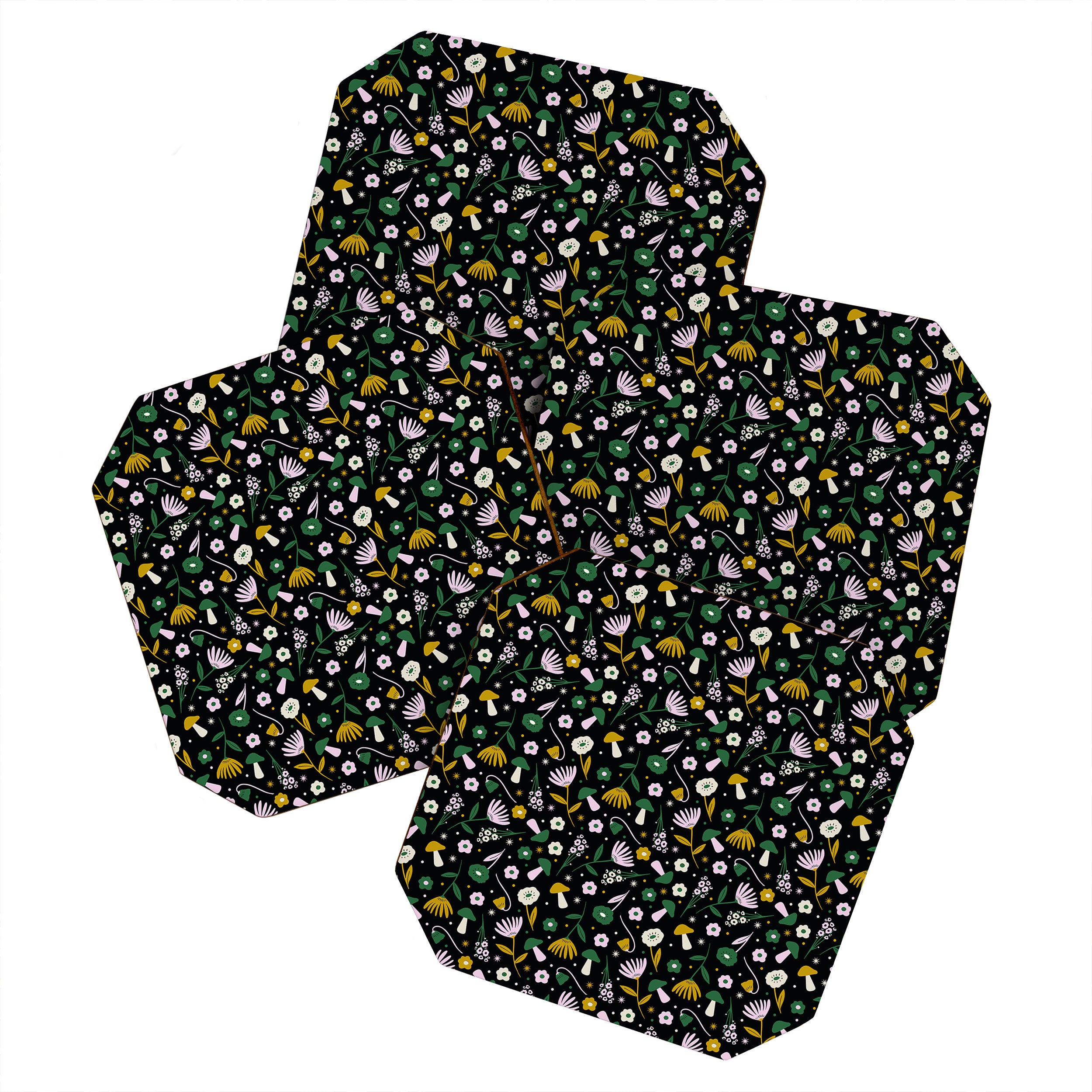 Magic Mushroom Forest Pattern Coaster Gallery Image 1