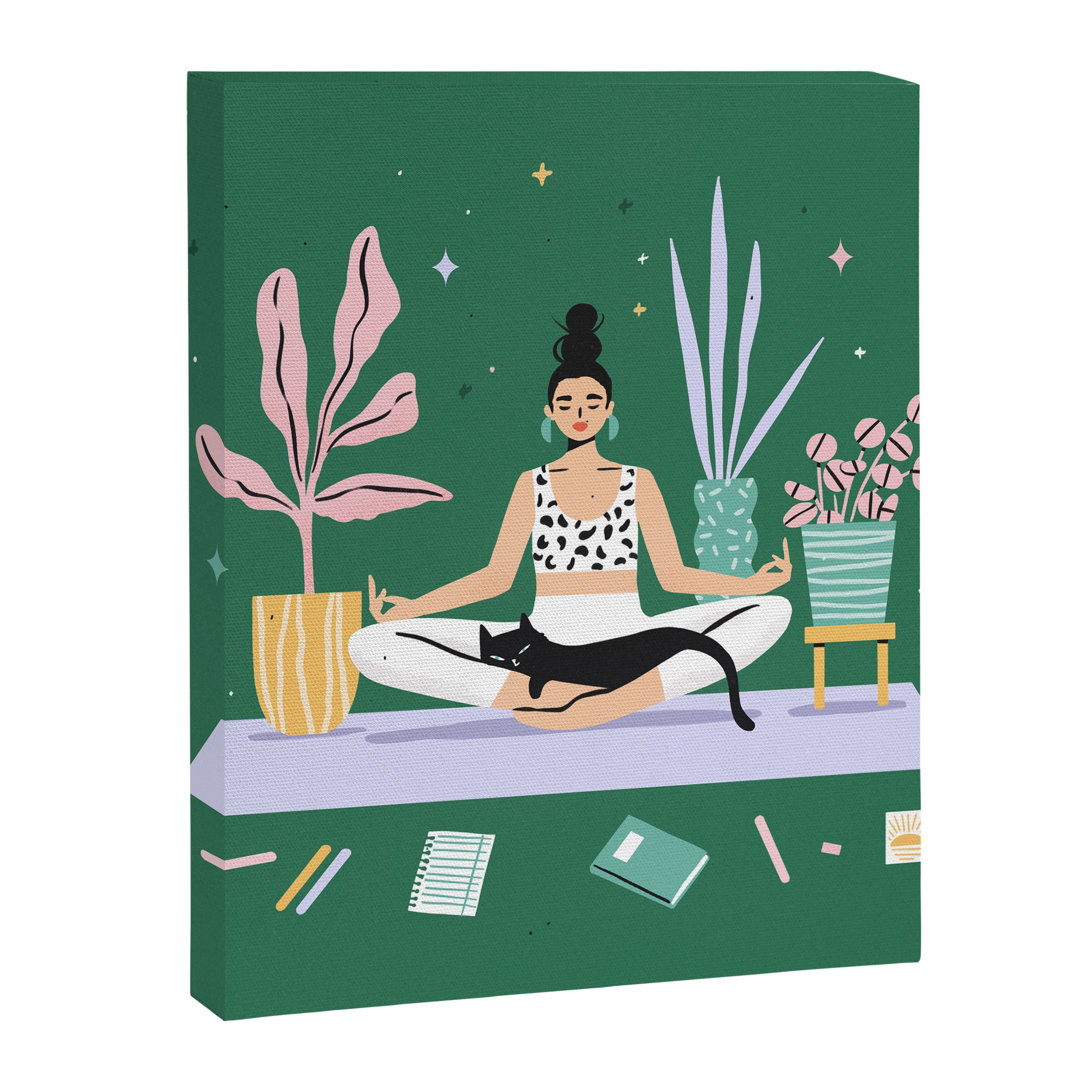 Meditating Cat Canvas Print Gallery Image 8