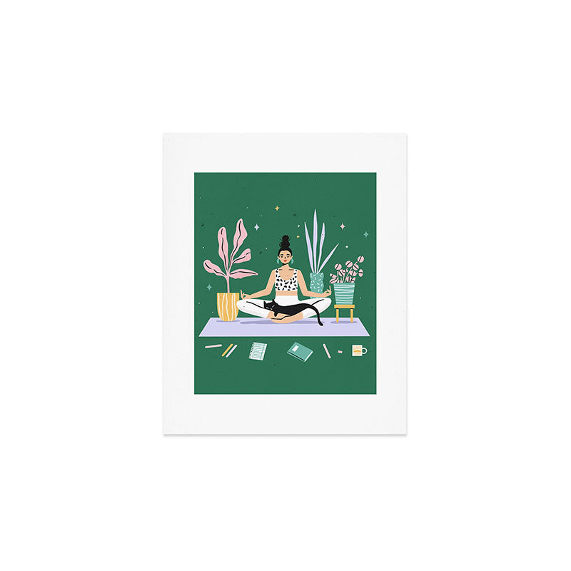 Meditating Cat Art Print Gallery Image 1