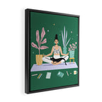 Meditating Cat Framed Canvas Print Gallery Image 2