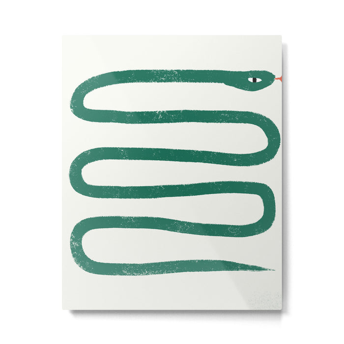 Minimal Jungle Snake Metal Print Gallery Image 1
