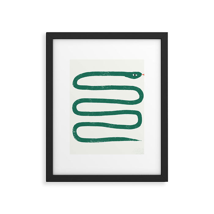 Minimal Jungle Snake Framed Art Print Gallery Image 1