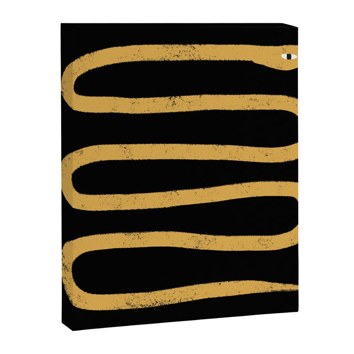 Minimal Snake Black and Gold Canvas Print Gallery Image 1