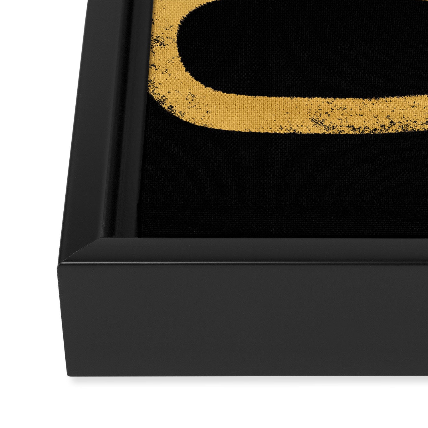 Minimal Snake Black and Gold Framed Canvas Print Gallery Image 3