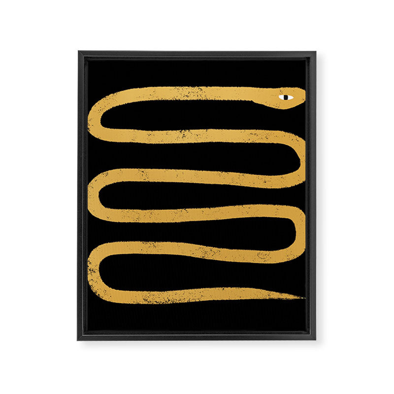 Minimal Snake Black and Gold Framed Canvas Print Gallery Image 8