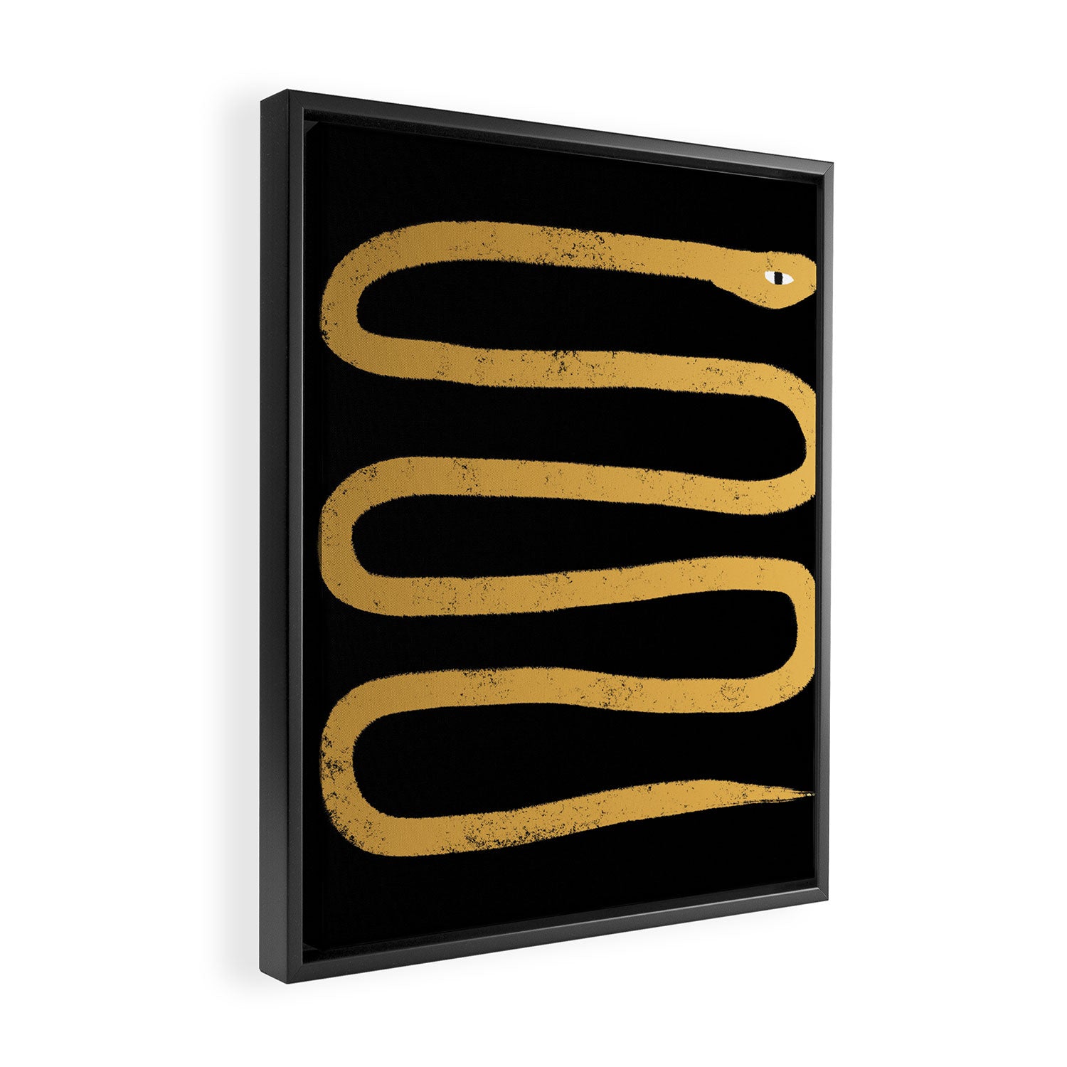 Minimal Snake Black and Gold Framed Canvas Print Gallery Image 2