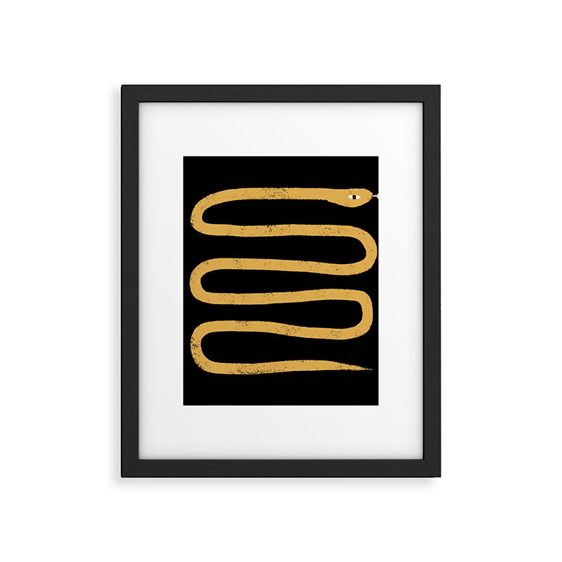 Minimal Snake Black and Gold Framed Art Print Gallery Image 6