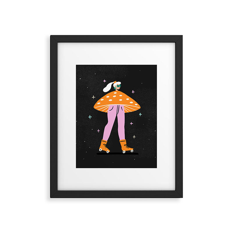 Mushroom Roller girl in Space Framed Art Print Gallery Image 6