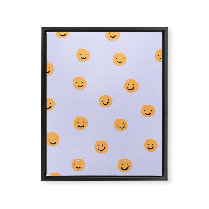Purple Smiley Face Framed Canvas Print Gallery Image 1