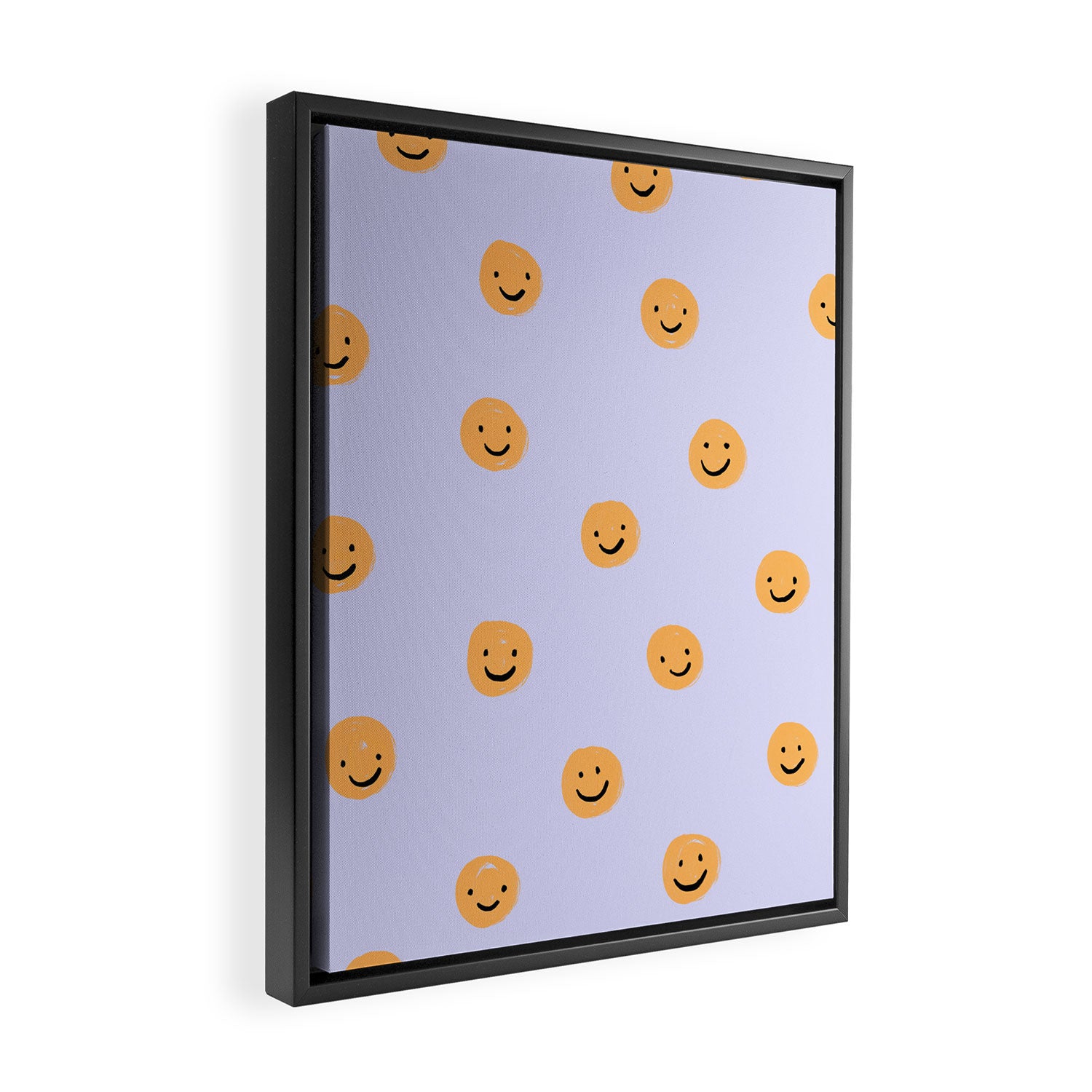 Purple Smiley Face Framed Canvas Print Gallery Image 2