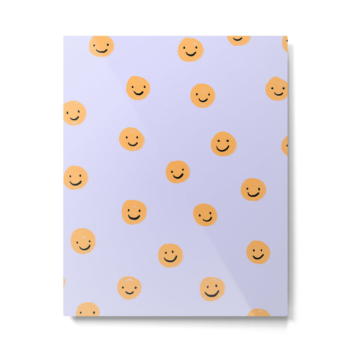 Purple Smiley Face Metal Print Gallery Image 1