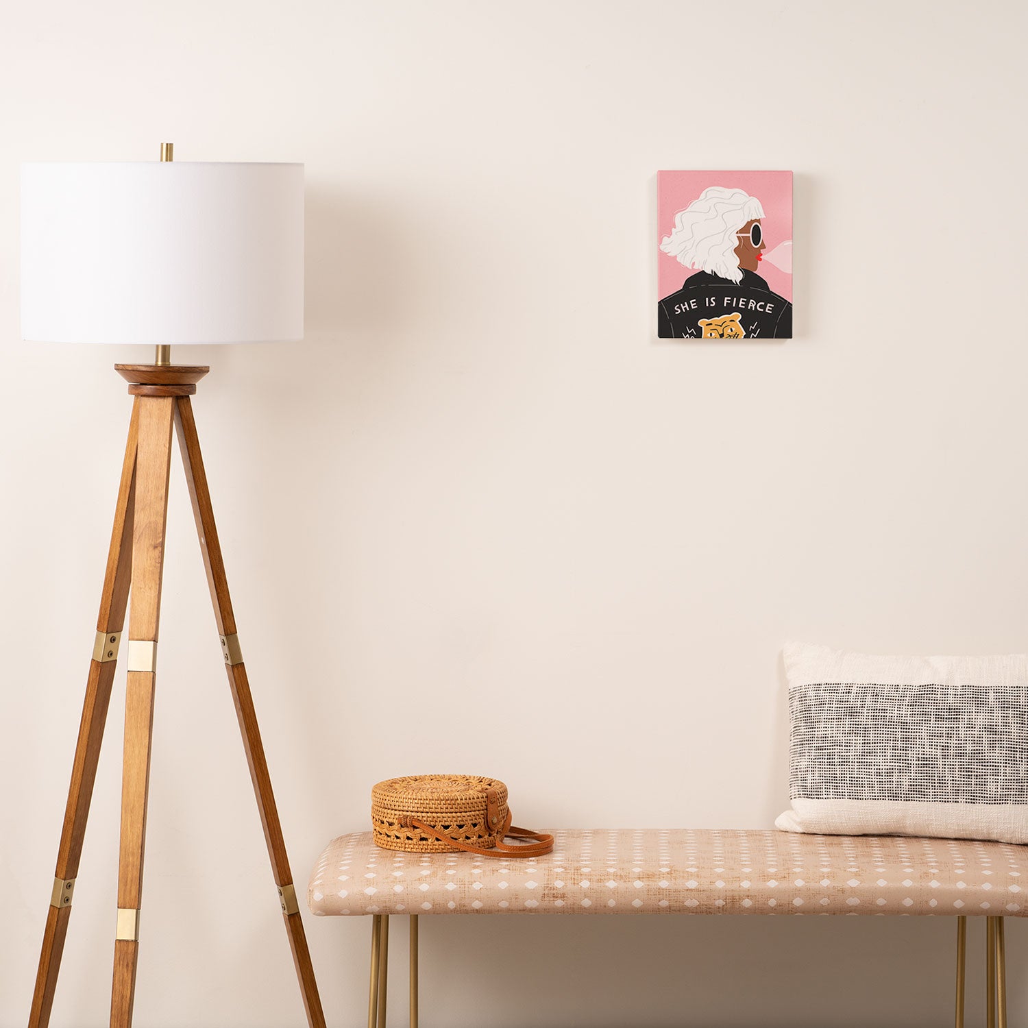 She is Fierce Pink Canvas Print Gallery Image 2