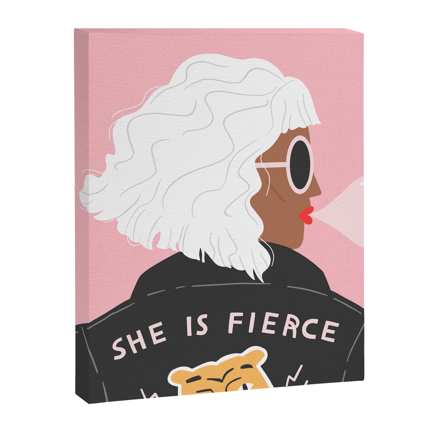 She is Fierce Pink Canvas Print Gallery Image 3