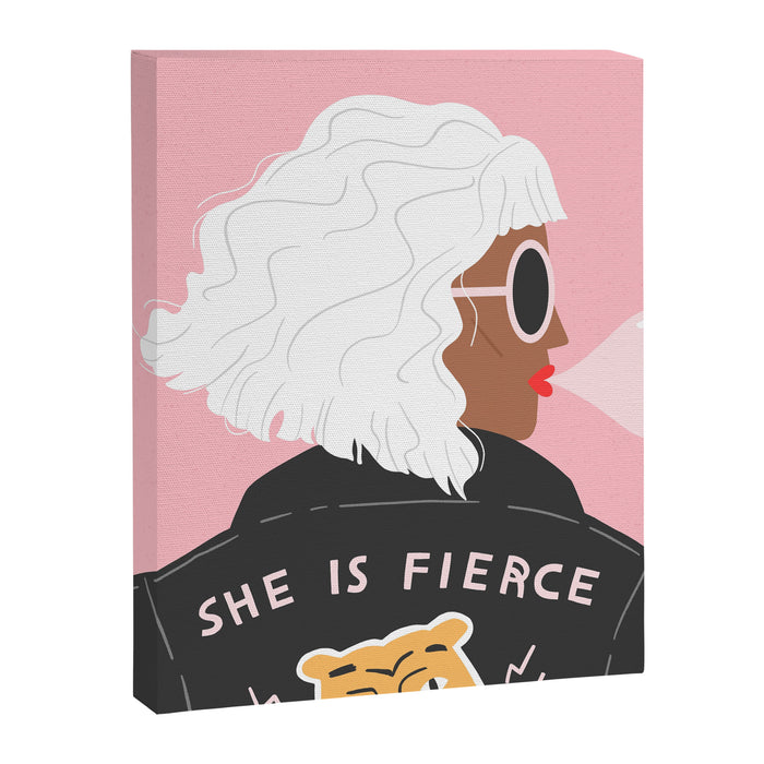 She is Fierce Pink Canvas Print Gallery Image 1