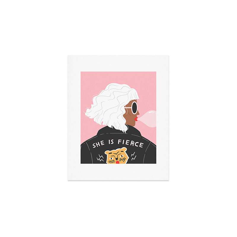 She is Fierce Pink Art Print Gallery Image 1