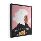 She is Fierce Pink Framed Canvas Print Gallery Image 2