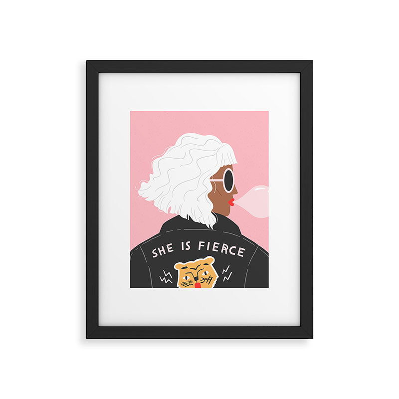 She is Fierce Pink Framed Art Print Gallery Image 4
