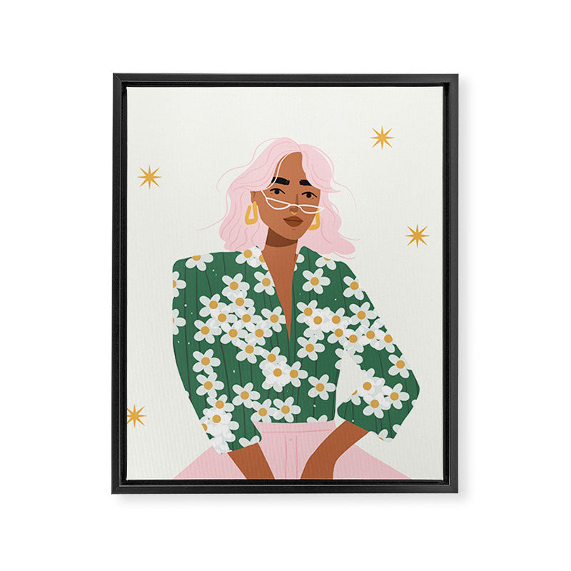 Strike a Pose Pink and Green Palette Framed Canvas Print Gallery Image 8