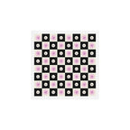 Sun & Moon Checkered Pattern Black & Cream Art Print Gallery Image 1