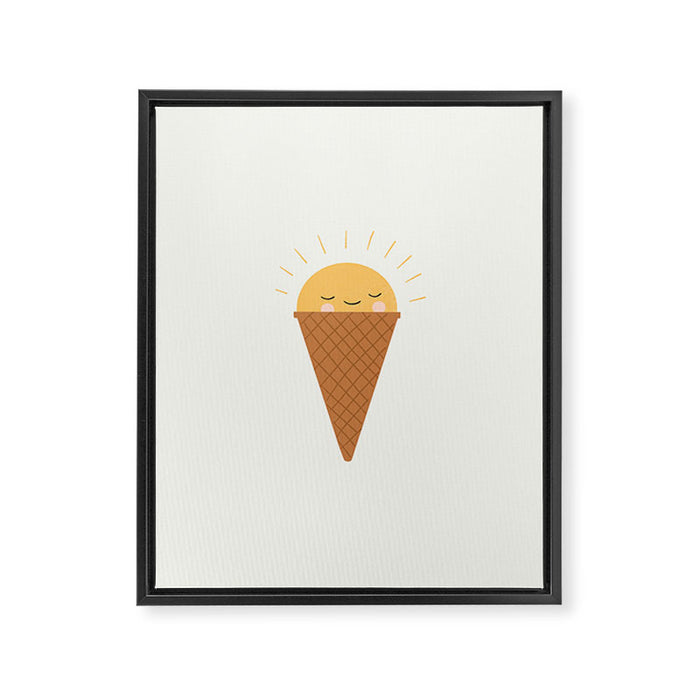Sunshine Ice Cream Cone Framed Canvas Print Gallery Image 1