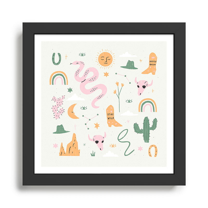 Wild West Pattern Framed Art Print Gallery Image 1