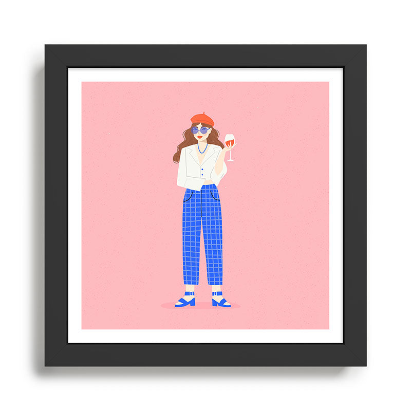 Wine Babe Framed Art Print Gallery Image 1