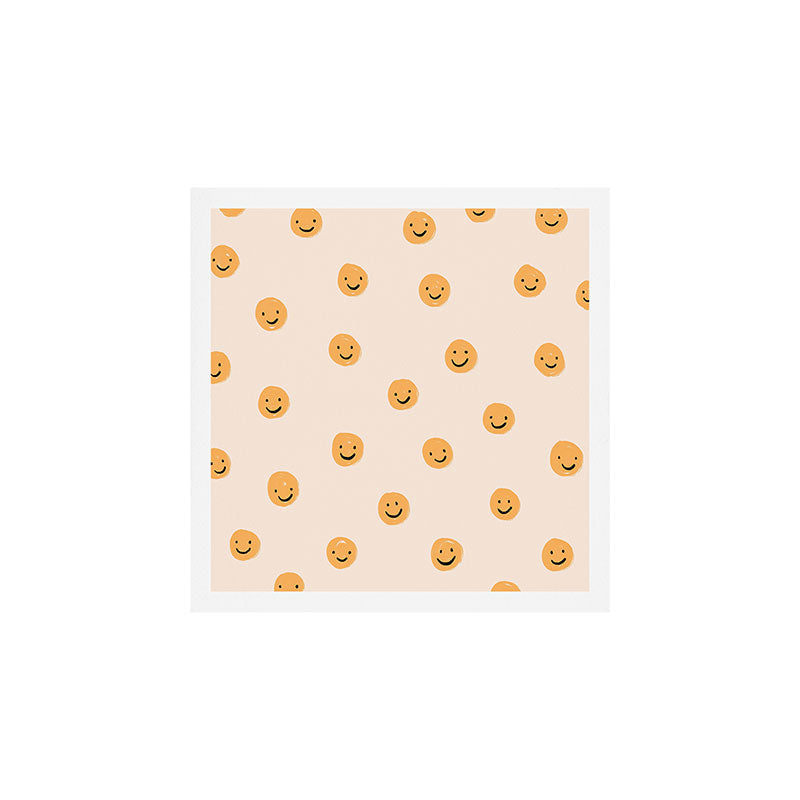 Yellow Smiley Face Pattern Art Print Gallery Image 1