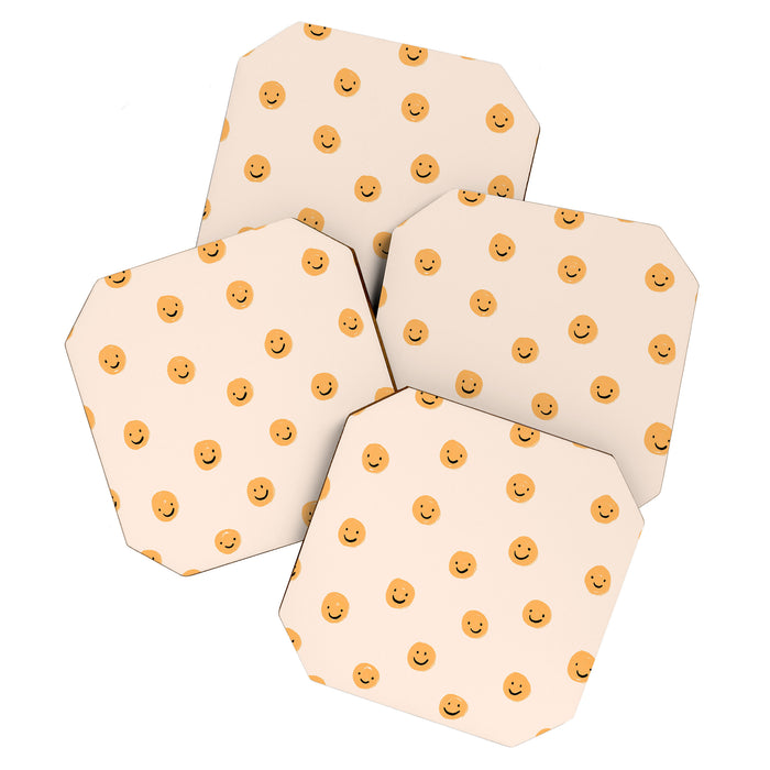 Yellow Smiley Face Pattern Coaster Gallery Image 1