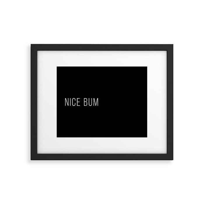 Nice Bum (Black) Framed Art Print Gallery Image 1