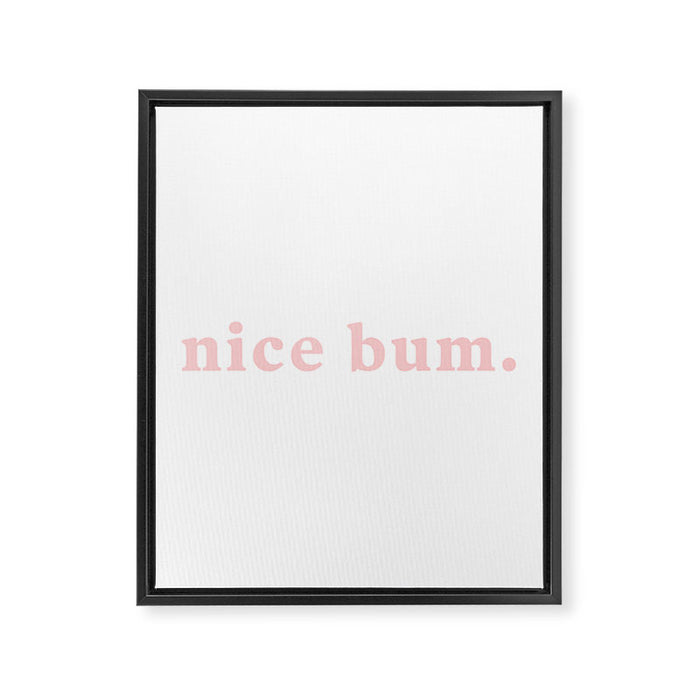 nice bum. (light pink) Framed Canvas Print Gallery Image 1