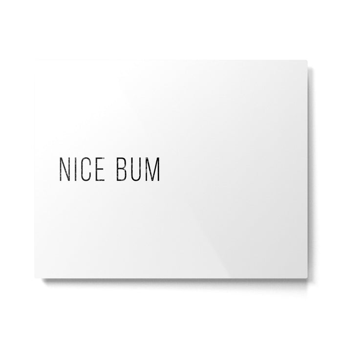 Nice Bum (White) Metal Print Gallery Image 1