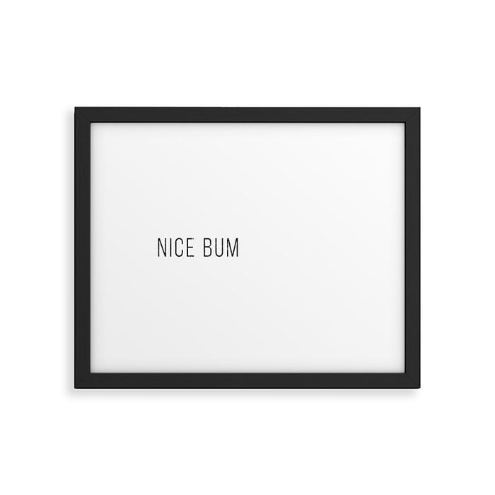 Nice Bum (White) Framed Art Print Gallery Image 1