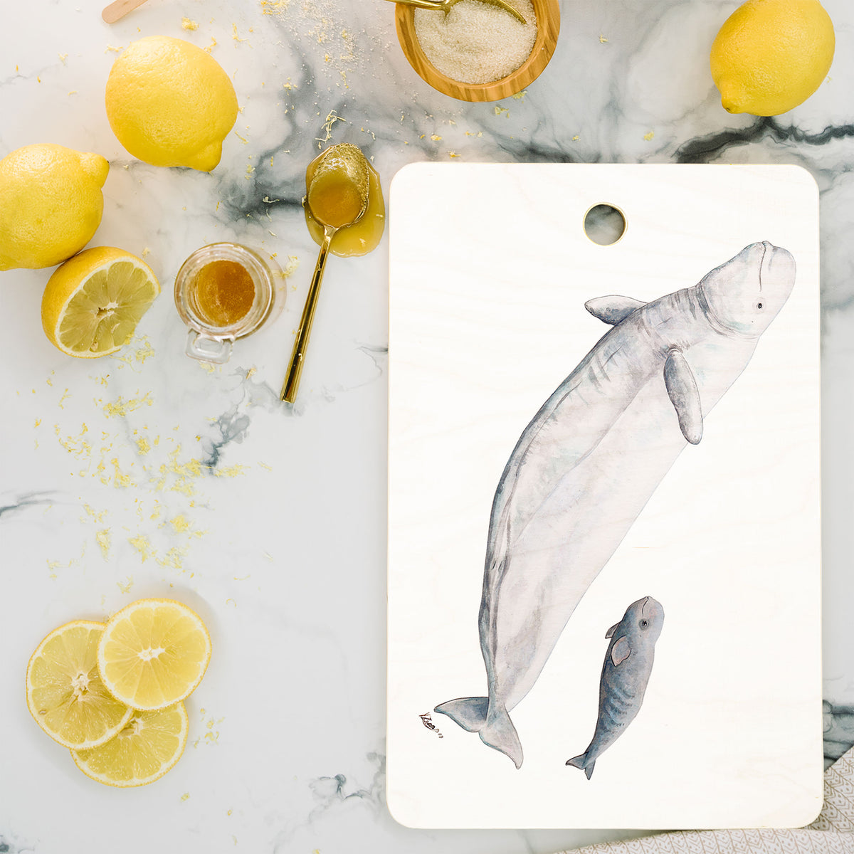 Beluga white whale Cutting Board Gallery Image 2