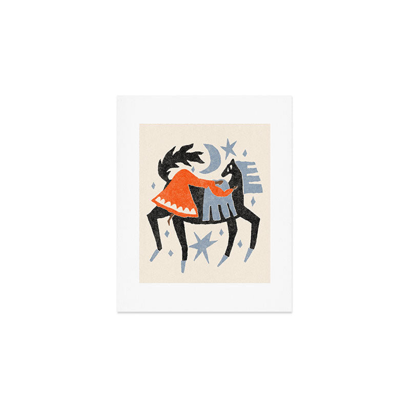 Midnight Cowgirl Art Print Gallery Image 1