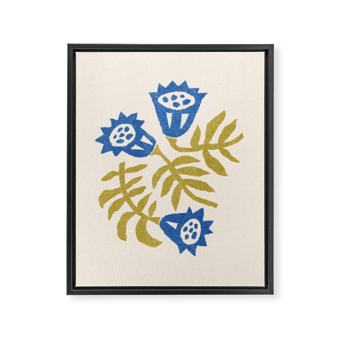Simple Blue Flowers Framed Canvas Print Gallery Image 1