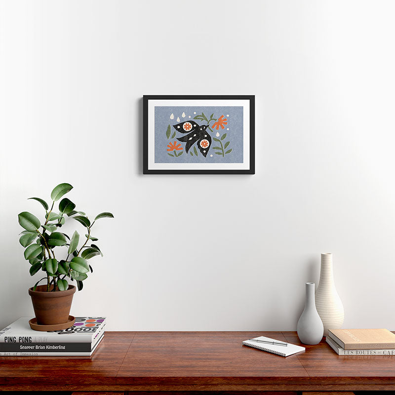 Swallow in Rain Framed Art Print Gallery Image 2