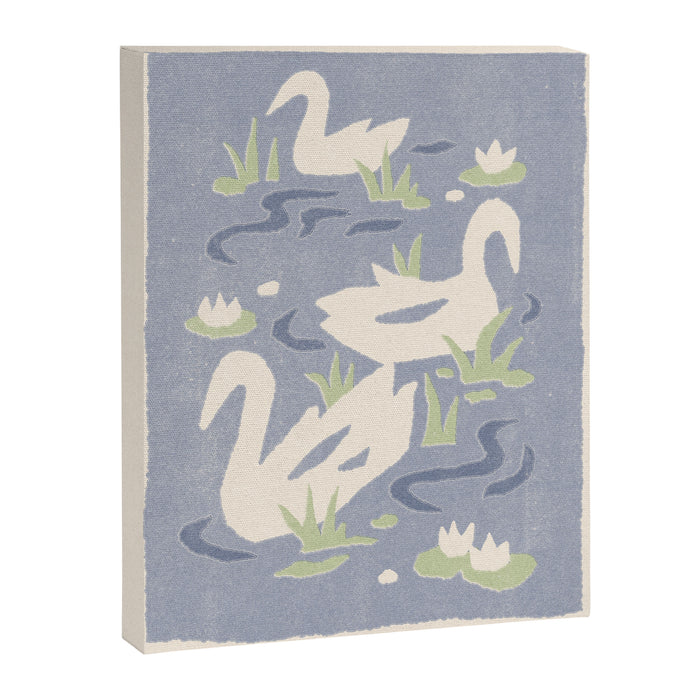 Swans Among the Lily Pads Canvas Print Gallery Image 1